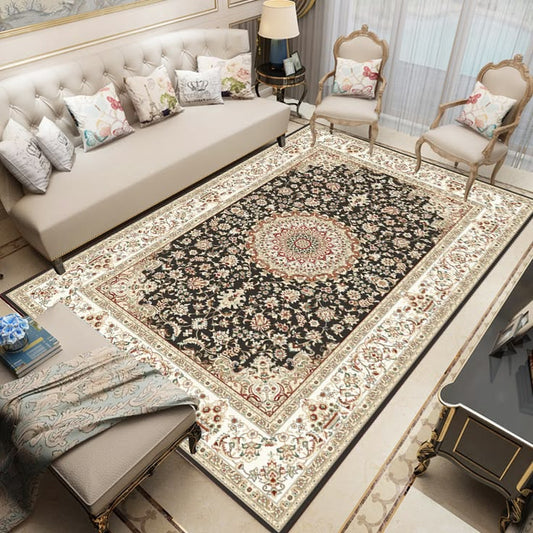 Vintage Persian Style Printed Living Room Carpet / Luxury Area Rug