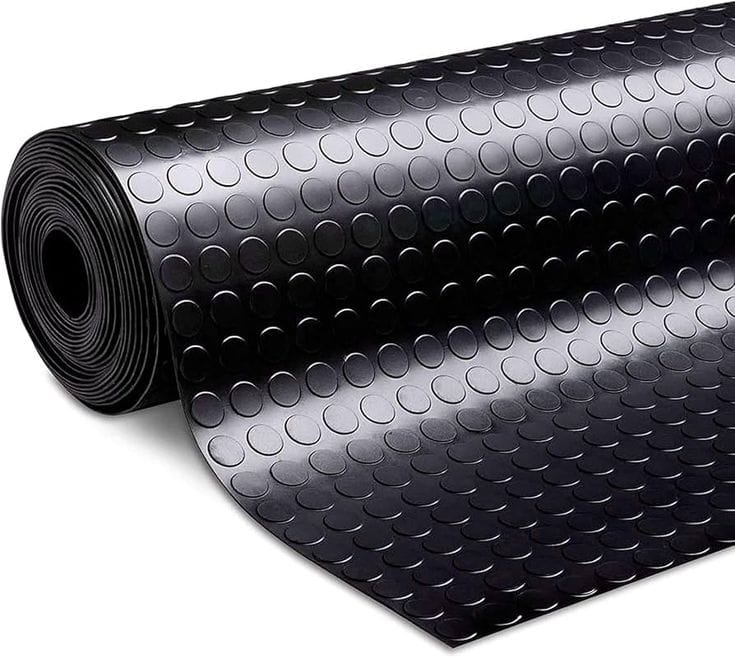 Heavy-Duty Coin Pattern Rubber Mat / Anti-Slip Rubber Flooring Roll