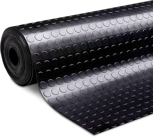 Heavy-Duty Coin Pattern Rubber Mat / Anti-Slip Rubber Flooring Roll