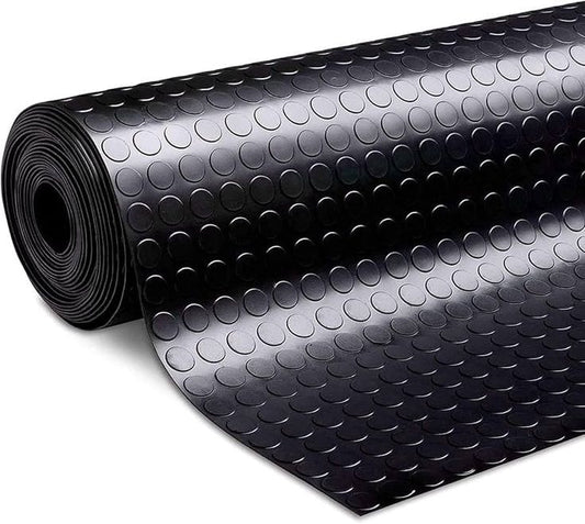 Heavy-Duty Coin Pattern Rubber Mat / Anti-Slip Rubber Flooring Roll