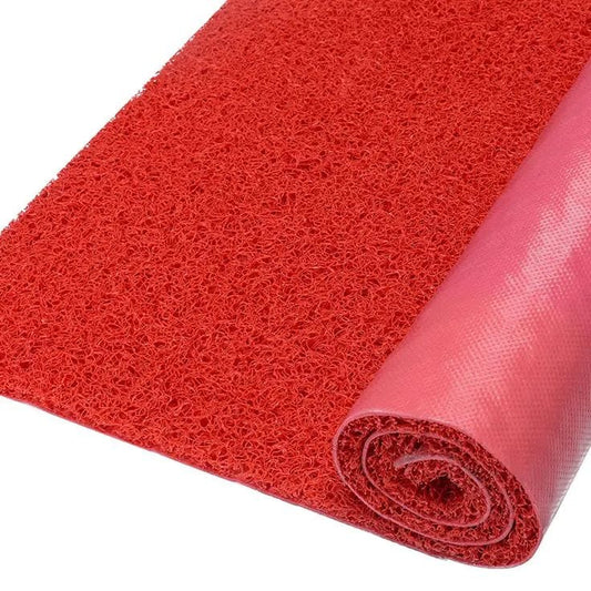 Heavy-Duty Anti-Slip Red PVC Coil Mat / Spaghetti Floor Runner