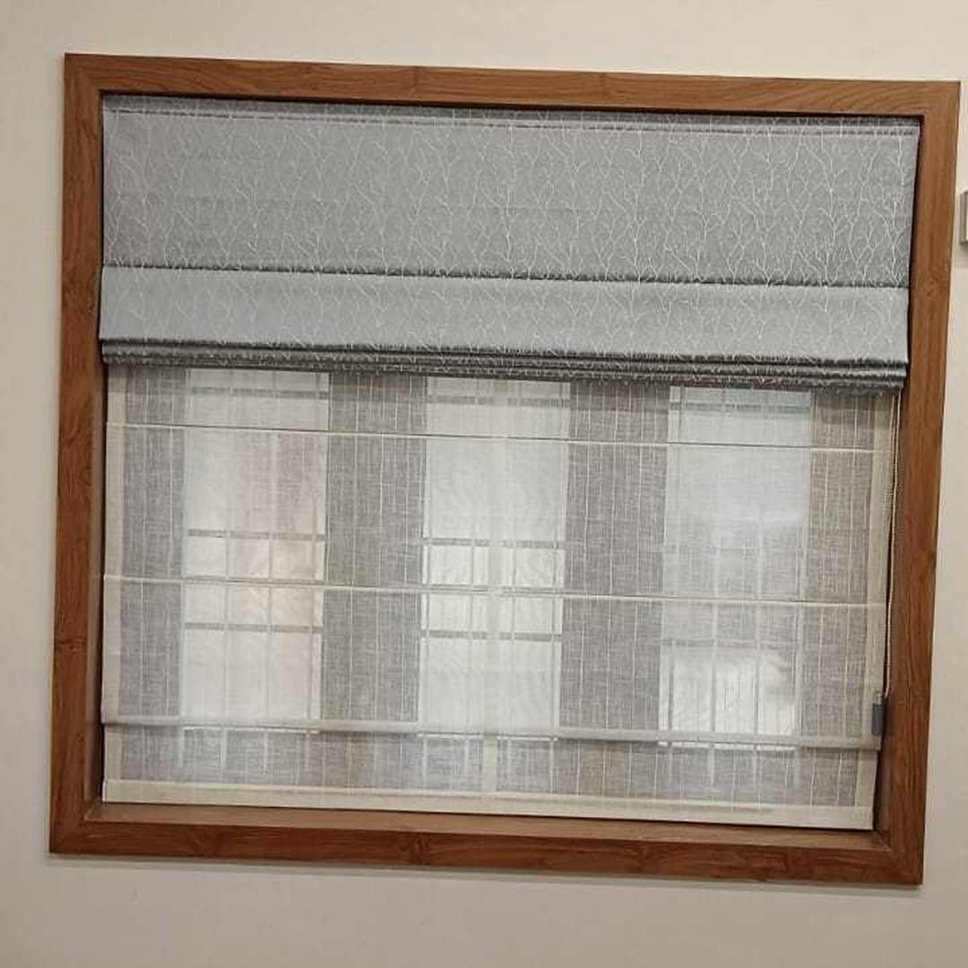 Modern Printed Grey Roman Blinds