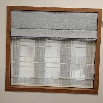 Modern Printed Grey Roman Blinds