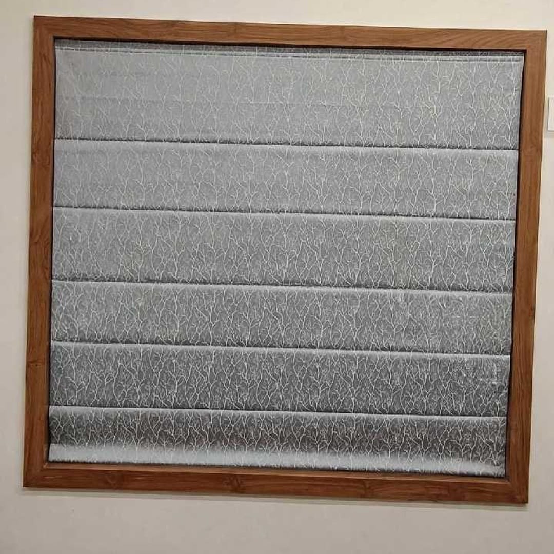Modern Printed Grey Roman Blinds