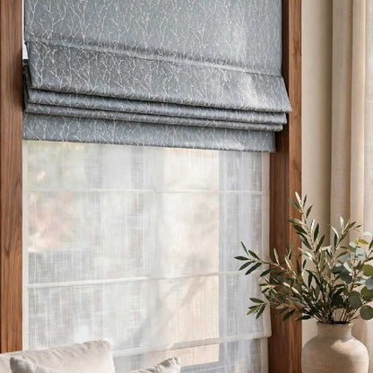 Modern Printed Grey Roman Blinds